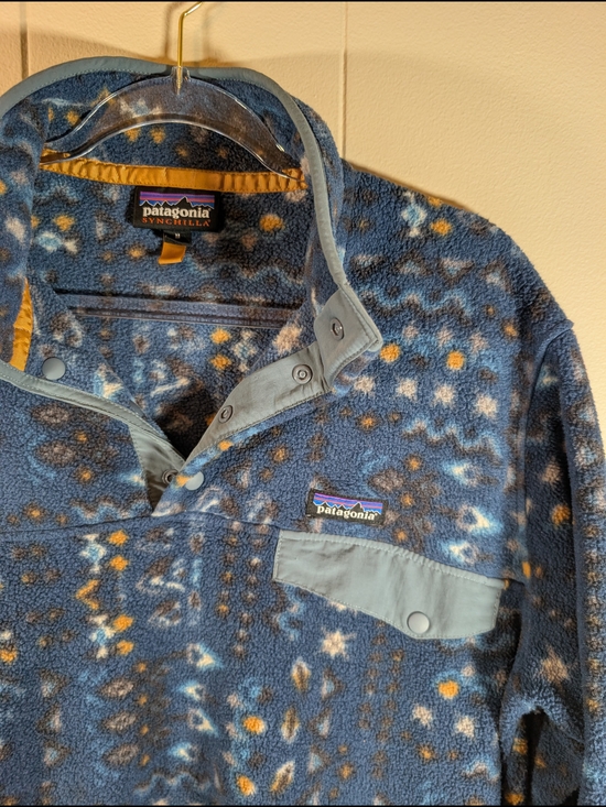 Patagonia Sweaters - Patagonia Synchilla Snap-T Fleece Pullover Womens Medium Blue Southwestern Aztec